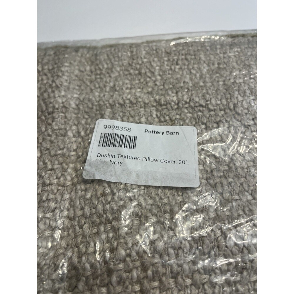 Pottery Barn Duskin Textured Pillow Cover Flax Ivory 20”x20” Neutrals New w Tags - Picture 7 of 13